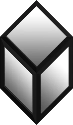 Vista 5 de Espejos cuadrados rómbicos para decoración de pared, juego de 3 espejos de pared con marco de madera para el hogar y la oficina