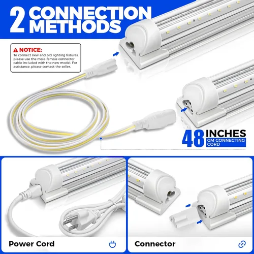 Vista 9 de Barrina Luces de Crecimiento, Lámparas de Crecimiento de Plantas de Espectro Completo Blancas de 2FT 5000K, 144W (6 x 24W, Equivalente a 800W)