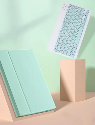 Vista 5 de Teclado a color para Galaxy Tab S6 Lite de 10.4 pulgadas 2024/2022/2020 Funda de teclado Bluetooth desmontable extraíble con Bluetooth, color negro