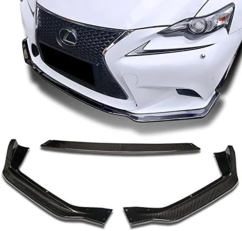 Borde de parachoques delantero de 3 piezas compatible con Lexus IS250 IS350 F-Sport 2014-2016, alerón de parachoques delantero, divisor de cuerpo de