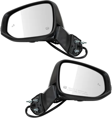 Vista 134 de TRQ Conjunto de 2 piezas de espejo lateral para conductor y pasajero, ajuste eléctrico, sin calefacción, sin memoria, color negro, compatible