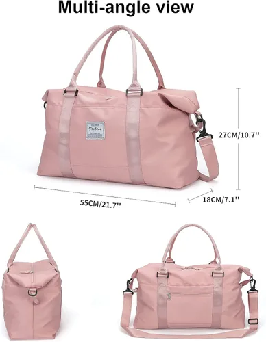 Vista 5 de Bolsa de viaje para gimnasio, bolsa de hombro para fin de semana para mujer