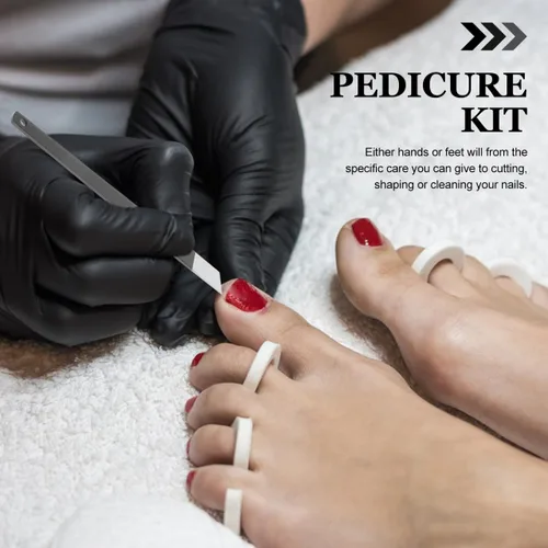 Vista 6 de HEALLILY Kit de herramientas de pedicura profesional, cuchillos para uñas de los pies, removedor de cutículas, juego de cuchillos de uñas