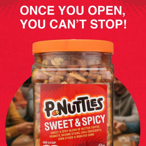 Vista 5 de P-Nuttles Tarro de cacahuetes de caramelo y mantequilla dulce y picante (36 onzas) fabricado en los Estados Unidos, Kosher