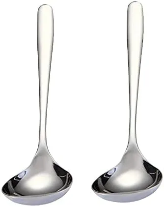 Vista 5 de Paquete de 2 cucharones de sopa negros 304 de acero inoxidable para servir salsa de cocina