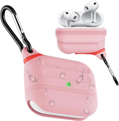 Vista 12 de Funda de silicona para AirPods Pro 3, impermeable, a prueba de golpes, protección contra caídas, carga inalámbrica, diseño plegable de una pieza
