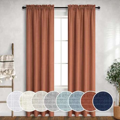 Vista 94 de Mrs.Naturall Cortinas azul marino de 90 pulgadas de largo para sala de estar, juego de 2 paneles con bolsillo para barra, cortinas reductoras