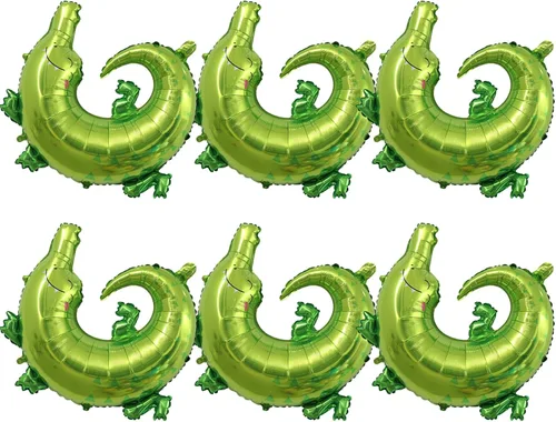 Vista 14 de Globos de abeja, 6 piezas de globos de aluminio con forma de helio para fiesta de animales de dibujos animados para selva safari temática telón