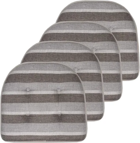 Vista 91 de Sweet Home Collection - Cojín de espuma viscoelástica para silla con capitoné, antideslizante, en forma de U, de 17 x 16 pulgadas, a cuadros Cuadros