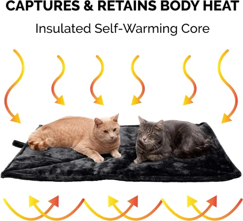 Vista 4 de Cama Furhaven para mascotas como perros y gatos - Almohadilla térmica, auto-calentable, acolchada de piel sintética ThermaNAP para jaulas