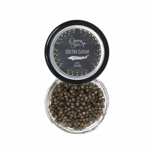 Caviar Star - Esturión de caviar negro prémium de granjas sostenibles - Exquisito caviar de esturión MALOSSOL Osetra - Comida fresca de caviar ruso