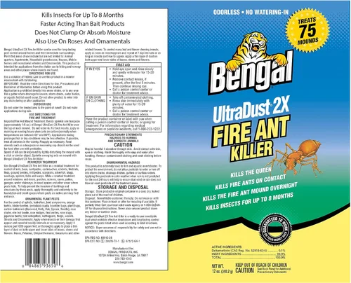 Vista 5 de Bengal Products, Inc 93650 Ultra Dust Fire Ant Killer 12 Oz