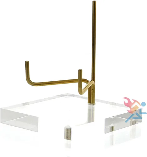 Vista 7 de OnFireGuy Caballete de exhibición de base acrílica de 2-3/4 pulgadas con brazo de metal ajustable 2-3/4 pulgadas de alto x 1-3/4 pulgadas