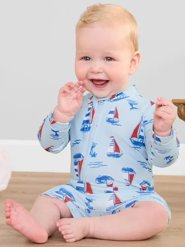 Vista 6 de Simple Joys by Carter's - Pack de 2 protectores de un solo pieza con cremallera para bebés y niños Azul /Rojo