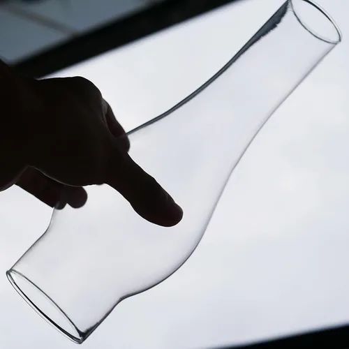 Vista 4 de Lámpara de aceite para chimenea de 2 5/8 pulgadas × 10 pulgadas, lámpara de cristal transparente, para quemadores centrales de tiro en lámparas