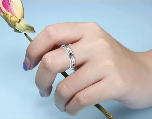 Vista 28 de 925 Sterling Silver Spinner Fidget Ring for Women