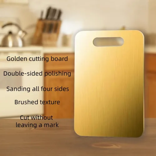 Vista 5 de Tabla de cortar de acero inoxidable 304 para cocina, alimentos de doble cara para carne, verduras, masa de frutas y tabla de preparación