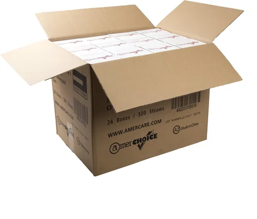 Vista 5 de AmerCare Pajitas transparentes jumbo de 7.75 pulgadas, sin envolver, caja de 12,000
