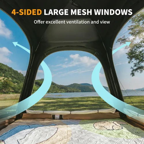 Vista 3 de Naturehike Upgraded Ango 3-4 Person Blackout Tent,Instant Pop up Tents for Camping, Waterproof Anti-UV Camping Tent