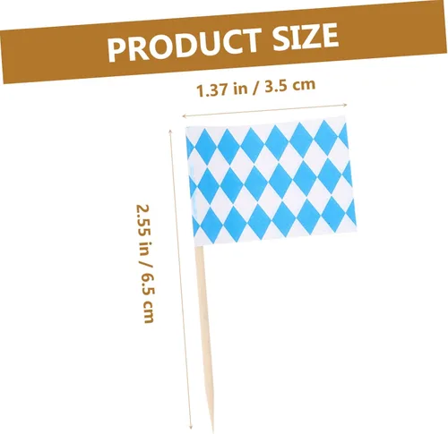 Vista 6 de 200 unidades de palillos de dientes Oktoberfest Hawaii decoraciones de fiesta palillo de dientes banderas para cóctel, insertos de pasteles