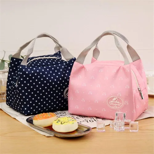 Vista 4 de LLLY - Lonchera térmica portátil con aislamiento térmico para picnic, bolsa Bento para almacenamiento de alimentos, bolsa de almuerzo