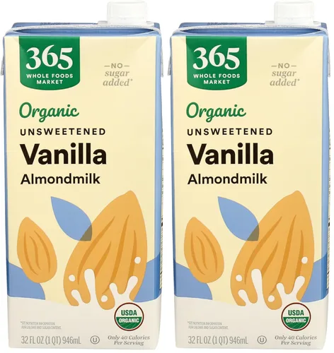 Vista 5 de 365 by Whole Foods Market - Leche de almendras orgánica sin azúcar, envase de 64 onzas líquidas