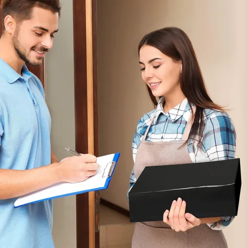 Vista 8 de Fuxury 100 sobres de envío de polietileno negro de 10 x 13 pulgadas, sobres autosellables, bolsas personalizadas para boutique, sobres multiusos