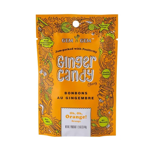 Vista 16 de Gem Gem Caramelos de jengibre masticables de sabor a limón, muestras de degustación de 1.25 oz