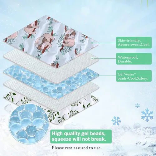 Vista 6 de Almohadilla enfriadora de gel para asiento de automóvil, 1 paquete de doble cara, alfombrilla universal para cochecito de bebé, forro de asiento