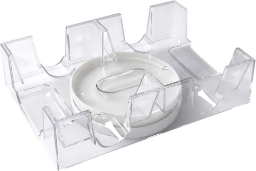 GSE Games & Sports Expert Bandeja Giratoria para Cartas Canasta de 2 Mazos, Portacartas Giratorio de Doble Mazo 360°, Soportes Giratorios de Cartas