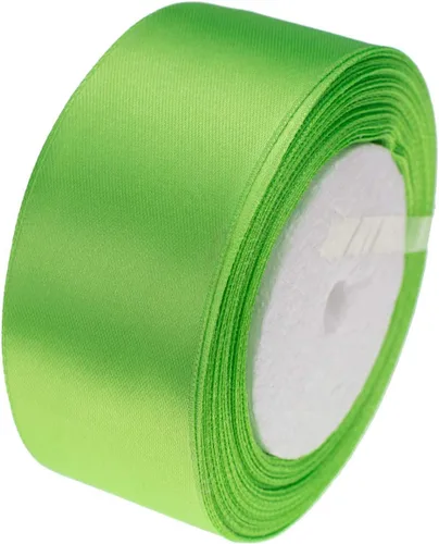 Atrbb Cinta de satén de 25 yardas, 1-1/2 pulgadas de ancho, perfecta para bodas, lazos hechos a mano y envoltura de regalos, verde manzana