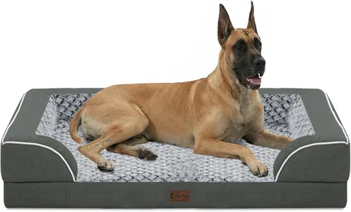 Vista 15 de Camas ortopédicas para perros grandes, cama de espuma viscoelástica impermeable para mascotas grandes con lados 89x56 cm, sofá para perros grandes