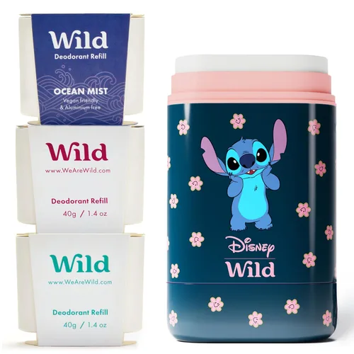 Vista 18 de Wild - Kit de inicio recargable de desodorante con estuche de agua y recarga perfumada de pomelo rosa y lima 1.4oz - Sin aluminio - Protección