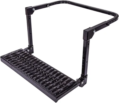 JEGS Escalón de rueda para camioneta/SUV | Capacidad de 300 libras | Revestimiento en polvo negro | Ajustable | Se pliega para almacenamiento |