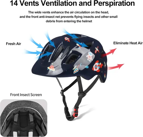 Vista 5 de Glaf - Casco de bicicleta para bebés, cascos para niños pequeños de 1 año en adelante, para niñas y niños, multideporte, ajustable, para scooter