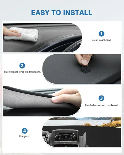 Vista 158 de FIILINES - Cubierta para tablero, accesorio para tablero de malla antideslizante, parasol sin reflejos y protector compatible con Toyota Tundra