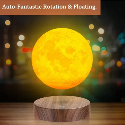 Vista 7 de Lámpara de luna flotante, levitación magnética giratoria impresión 3D luz de luna lámparas de levitación globo con 3 modos de colores luces LED