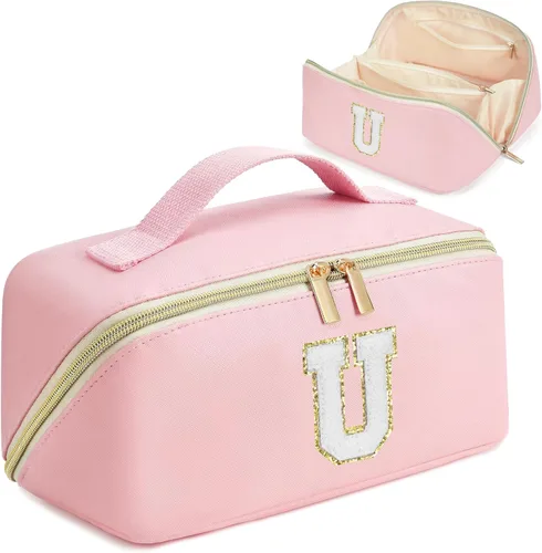 Vista 16 de Bolsa de maquillaje con iniciales personalizadas para mujer, Rosa, F