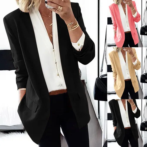 Vista 2 de Chaqueta estilo bomber con cremallera floral retro para mujer, abrigo casual para exteriores