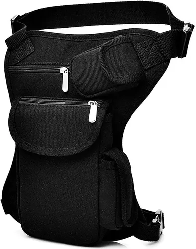 Drop Leg Bag Pouch Holster Tactical Outdoor Sports Racing Camping Hiking Hip Bag (Black)