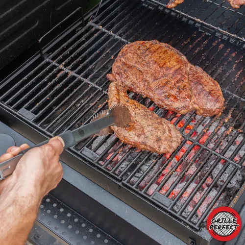 Vista 7 de Pinzas para parrilla extralargas de 16 pulgadas resistentes para barbacoa y parrilla, pinzas de acero inoxidable extralargas para parrilla al aire