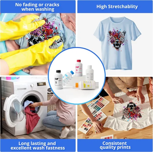 Vista 5 de NGOODIEZ Repuesto de tinta DTF para impresora DTF Kit de conversión directa a impresión de película en camiseta (5 x 8.5 fl oz)