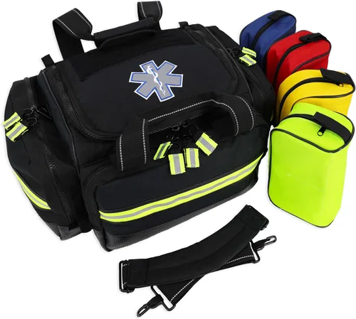 Vista 3 de Lightning X Modular Grande EMT Medic First Responder EMS Trauma Jump Bag con Nombre Bordado - NEGRO