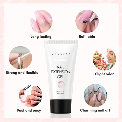 Vista 9 de Makartt Rechargeable Nail Drill 30000RPM Portable Electric E File Malory Acrylic Nail Gel Polish Remover Bundle with Poly Nail Gel 50ML Gel Builder