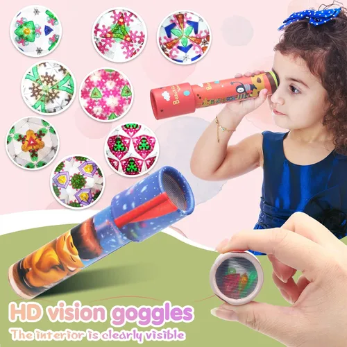 Vista 4 de Yunsailing 30 piezas de caleidoscopios para el día de San Valentín, recuerdos de fiesta, mini caleidoscopio vintage, juguete educativo para niños