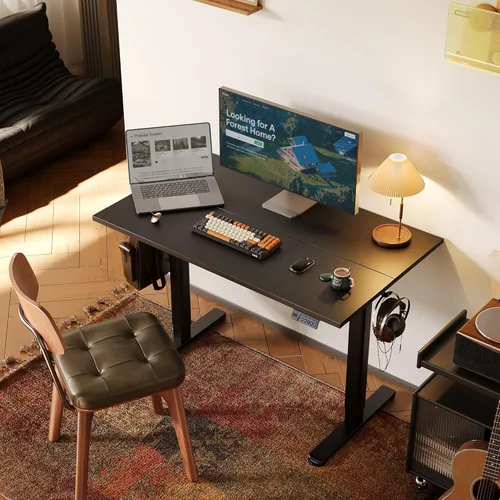 Vista 2 de INNOVAR Escritorio eléctrico de pie, escritorio de pie de altura ajustable, escritorio de pie de 40 x 24 pulgadas para computadora de oficina