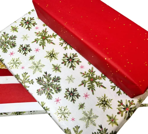 Vista 7 de K-Kraft Paquete a granel de papel de seda de Navidad sin arrugas, 160 hojas de diseños clásicos navideños para envolver regalos, manualidades
