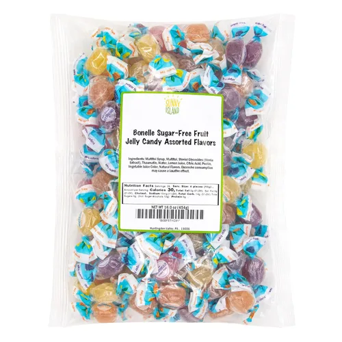 Vista 3 de Bonelle - Caramelos de gelatina de frutas sin azúcar, bolsa de 1 libra, dulces sin azúcar envueltos individualmente, caramelos sin tintes con sabor