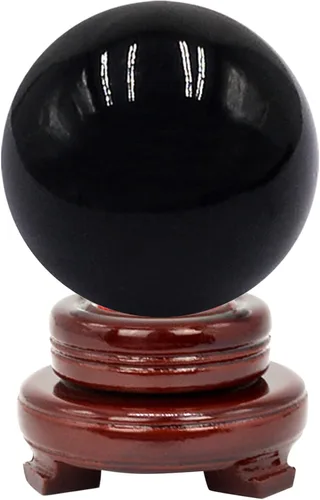 Vista 20 de Feng Shui - Bola de cristal multicolor de 1.575 in, cuentas mágicas naturales raras asiáticas, esfera curativa, globo de cuarzo, bolas de fotografía