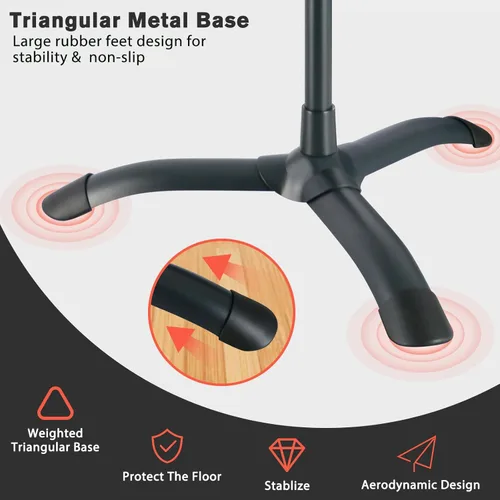 Vista 5 de RANMING Soporte de música resistente de doble uso, plegable, para partituras, soporte ajustable para notas musicales con soporte para micrófono